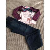 Conjunto Lilica Ripilica De Calça Jeans Escura Tamanho 10