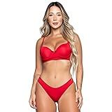 Conjunto Lingerie Básico Calcinha E Sutiã Com Bojo Tamanho G Cor Vermelho