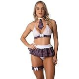 Conjunto Lingerie Fantasia Sensual Sexy Estudante Colegial