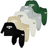 Conjunto Los Angeles Infantil Unissex Menina Menino Inverno Frio Peluciado -Blusa Moletom - Calça Moletom- - 1 A 3 Anos -Cinza- 3-