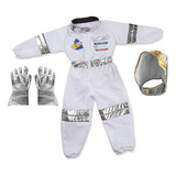 Conjunto Macacão Fantasia Astronauta Capacete Nasa Unissex