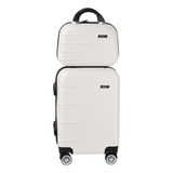 Conjunto Mala De Bordo C Rodas 360 E Frasqueira Para Viagens Silent Ipanema Branco