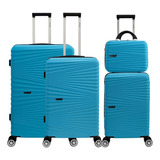 Conjunto Malas Com Frasqueira Viagem 4 Rodas Dupla 360 Abs