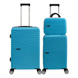 Conjunto Malas Com Frasqueira Viagem 4 Rodas Dupla 360 Abs