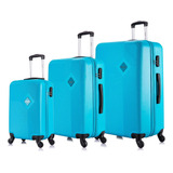 Conjunto Malas De Viagem P m g 4 Rodas Swiss Move Zug Azul