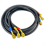 Conjunto Mangueira Manifold Preta Black Armz 180cm R22 R134 1 4 X1 4