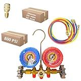 Conjunto Manifold Importado VM PEÇAS - Mangueira 90cm - Até 800 PSI - Para Gás R22- R404A- R32- R410A - Sem Engates