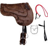 Conjunto Manta Sela Marrom Freio Cabeçada E Redea Cavalo