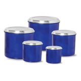 Conjunto Mantimento Alumínio Rosa Jogo Com 5 Latas Cor Azul