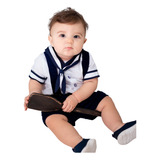 Conjunto Marinheiro Fantasia Mesversario Bebe Luxo
