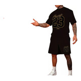 Conjunto Masculino 23 Chicago Black Oversized Bermuda Full