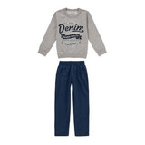 Conjunto Masculino Infantil Malwee Kids Longo 2 Pças 10 A 18