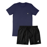 Conjunto Masculino Plus Size Camiseta Short Praia Academia