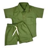 Conjunto Mauricinho Social Infantil Linho Kids
