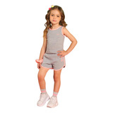 Conjunto Menina Infantil Malha Canelada One Marlan