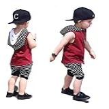 Conjunto Menino 2 Peças Camiseta Com Capuz E Bermuda Saruel Tamanho 3 A 4 ANOS Cor Vermelho