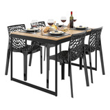 Conjunto Mesa 120x90 4 Cadeiras Gruvyer Vintage P Sala