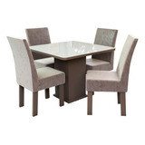 Conjunto Mesa 4 Cadeiras Talismã New Ônix Madeira Eucalipto
