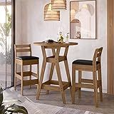 Conjunto Mesa Bistrô Com 2 Banquetas Cedro Gold 11C