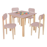 Conjunto Mesa C 4 Cadeiras Infantil Juvenil Escola Criança