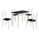 Conjunto Mesa C 4 Cadeiras Para Cozinha Rio Teixeira Branca
