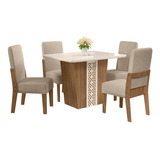 Conjunto Mesa De Jantar Esmeralda 1 10 Com 4 Cadeiras