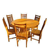 Conjunto Mesa De Jantar Sala Com 6 Cadeiras Madeira Peroba