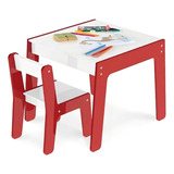 Conjunto Mesa E Cadeira Infantil Vermelha 992 Junges Cor Vermelho