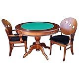 Conjunto Mesa E Poltrona De Jogos Carteado 2 Lugares J Bonomo E Teseu Redonda Tampo Reversível Com Gavetas E Porta Copos Imbuia Gran Belo