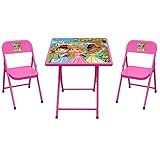Conjunto Mesa Infantil C  2 Cadeiras Dobrável Rosa Princesas Açomix