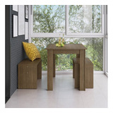 Conjunto Mesa Para Sala De Jantar Com 2 Bancos Ameixa Ahwt