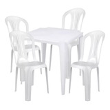 Conjunto Mesa Plástica Com 4 Cadeiras Bistrô Mor