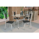 Conjunto Mesa Sala Jantar Loire C Tampo De Vidro 120x80cm