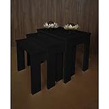 Conjunto Mesas Ninho Lateral De Apoio Centro Laqueada Preto