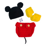 Conjunto Mickey Mouse Em Crochê Fotografia