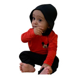 Conjunto Mickey Para Bebê C Capuz Proteção Solar Uv 50 