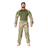 Conjunto Militar Tático Rip Stop Camisa Combat Shirt calça