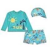 Conjunto Moda Praia Bebe Infantil Sunga Camisa Blusa Proteção Solar Fps Tip Top 1 Ano 