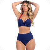 Conjunto Moda Praia Calcinha Disfarça Barriguinha Bojo Taça