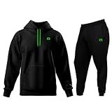 Conjunto Moletom Apeluciado Masculino Calça E Blusa De Frio Com Bolsos E Capuz Relaxado GG Preto Siri 2 Verde 