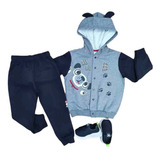 Conjunto Moletom Au Au Cinza Infantil