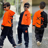 Conjunto Moletom Blusa Calça Frio Casaco Infantil Abrigo Top