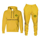 Conjunto Moletom Blusa Canguru E Calça Futebol Borussia Time