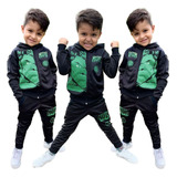 Conjunto Moletom Hulk Infantil De Frio Menino Inverno 2ao12