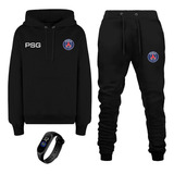 Conjunto Moletom Infantil Frio Psg relógio Led Prova D Água