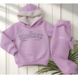 Conjunto Moletom Infantil Menina Calça E Blusa Com Capuz