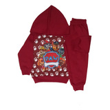 Conjunto Moletom Infantil Patrulha Canina Vermelho