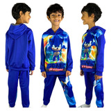 Conjunto Moletom Infantil Sonic Flanelado Com Capuz Inverno