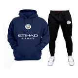 Conjunto Moletom Manchester City Blusa calça Alta Qualidade