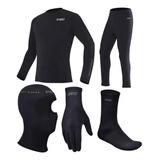 Conjunto Moto Térmica Camiseta Calça Luva Meia Touca A Vista